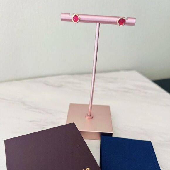 Monica Vinader Siren Stud Earrings, Pink Quartz/Rose Gold, NEW IN BOX - Picture 7 of 12